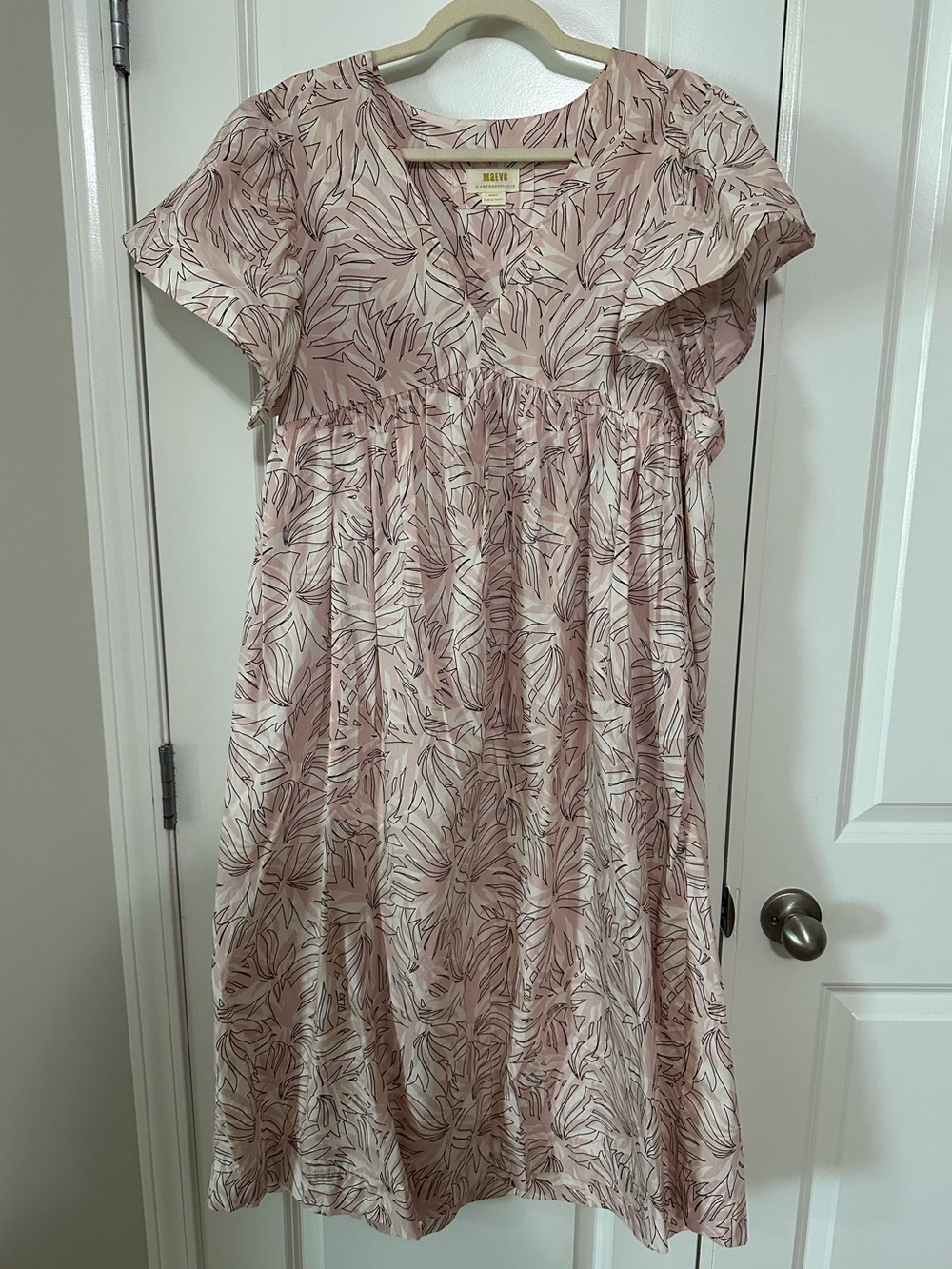 Maeve Pink Leaf-Print Dress